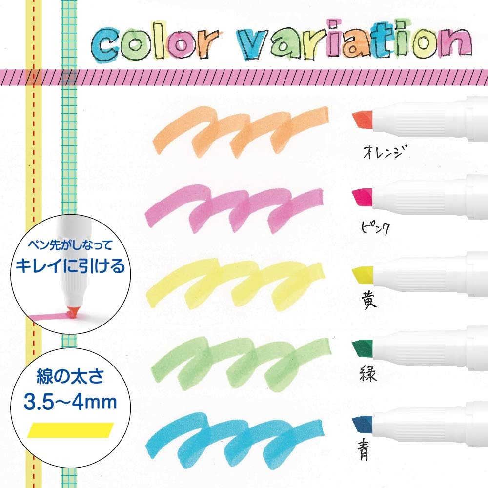 Zebra JUSTFIT MojiniLine 5-Colour Highlighter Set
