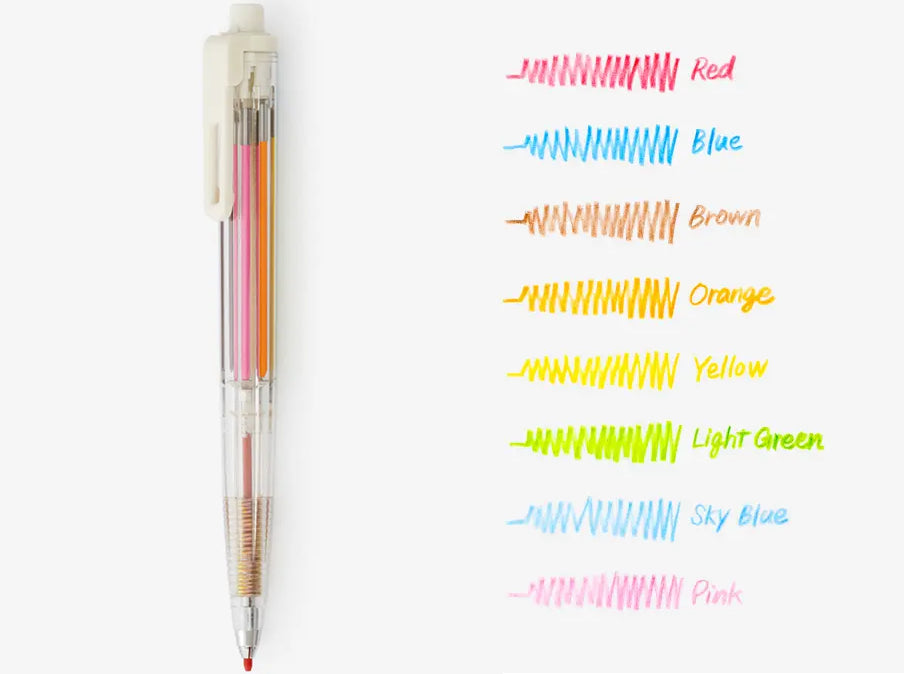 Pentel Art Multi 8 2.0mm 8-Colour Refillable Lead Holder Pencil