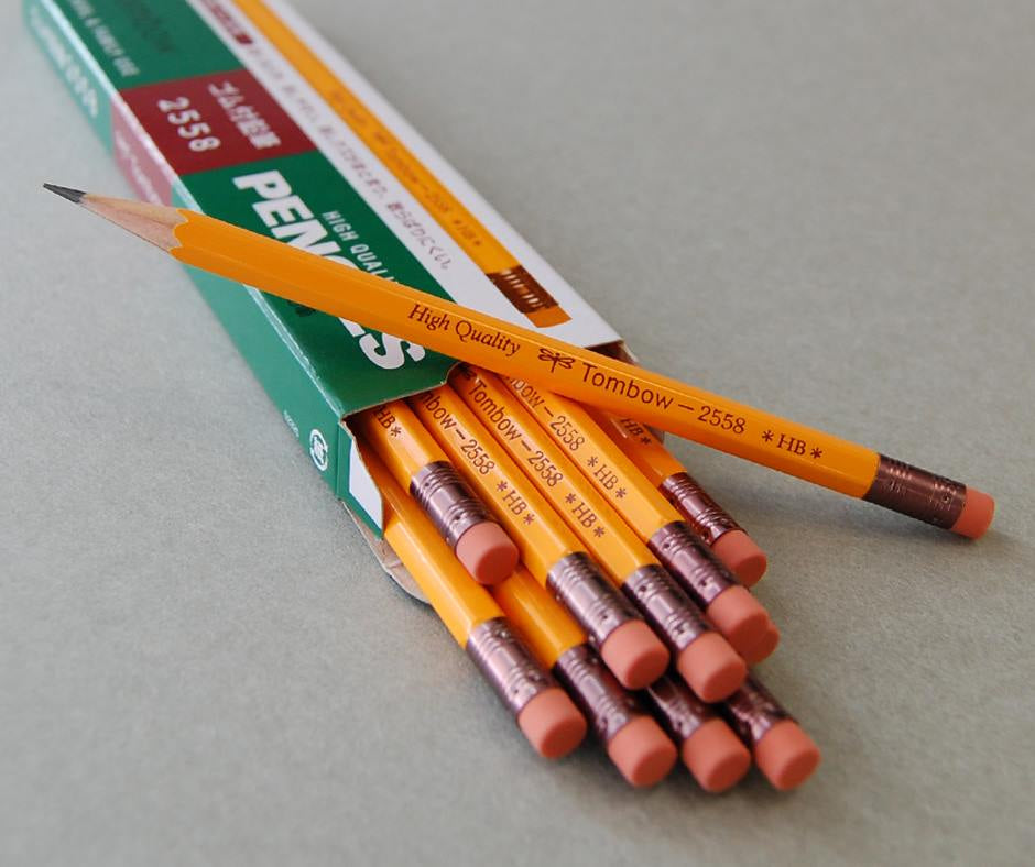 Tombow High Quality Hexagon Axis Eraser Tip Pencils (Pack of 12)