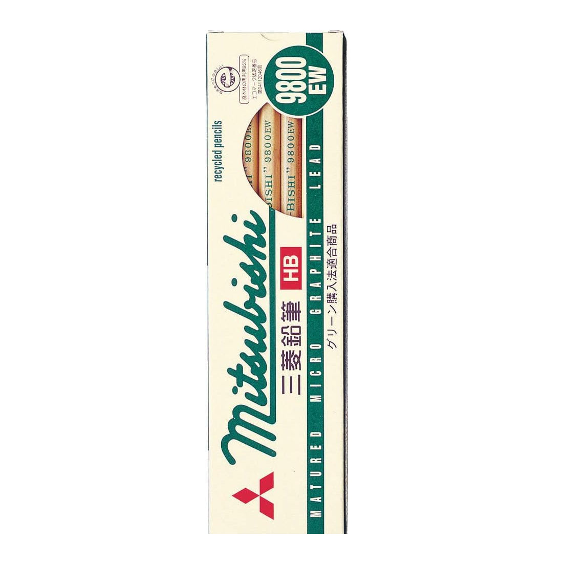 Uni 9800EW Hexagon Axis Mitsubishi Recycled Pencils (Pack of 12)