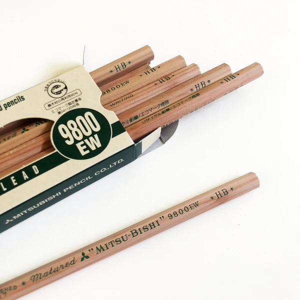 Uni 9800EW Hexagon Axis Mitsubishi Recycled Pencils (Pack of 12)