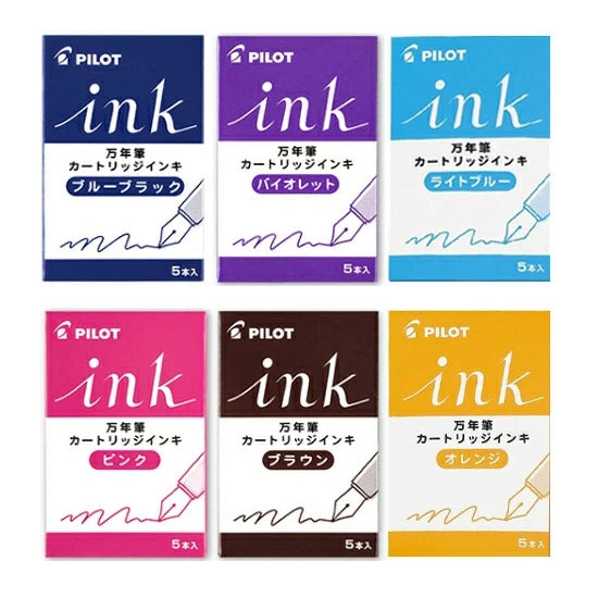 Pilot Fountain Pen Water-based Ink Cartridges (6-Colour Set)