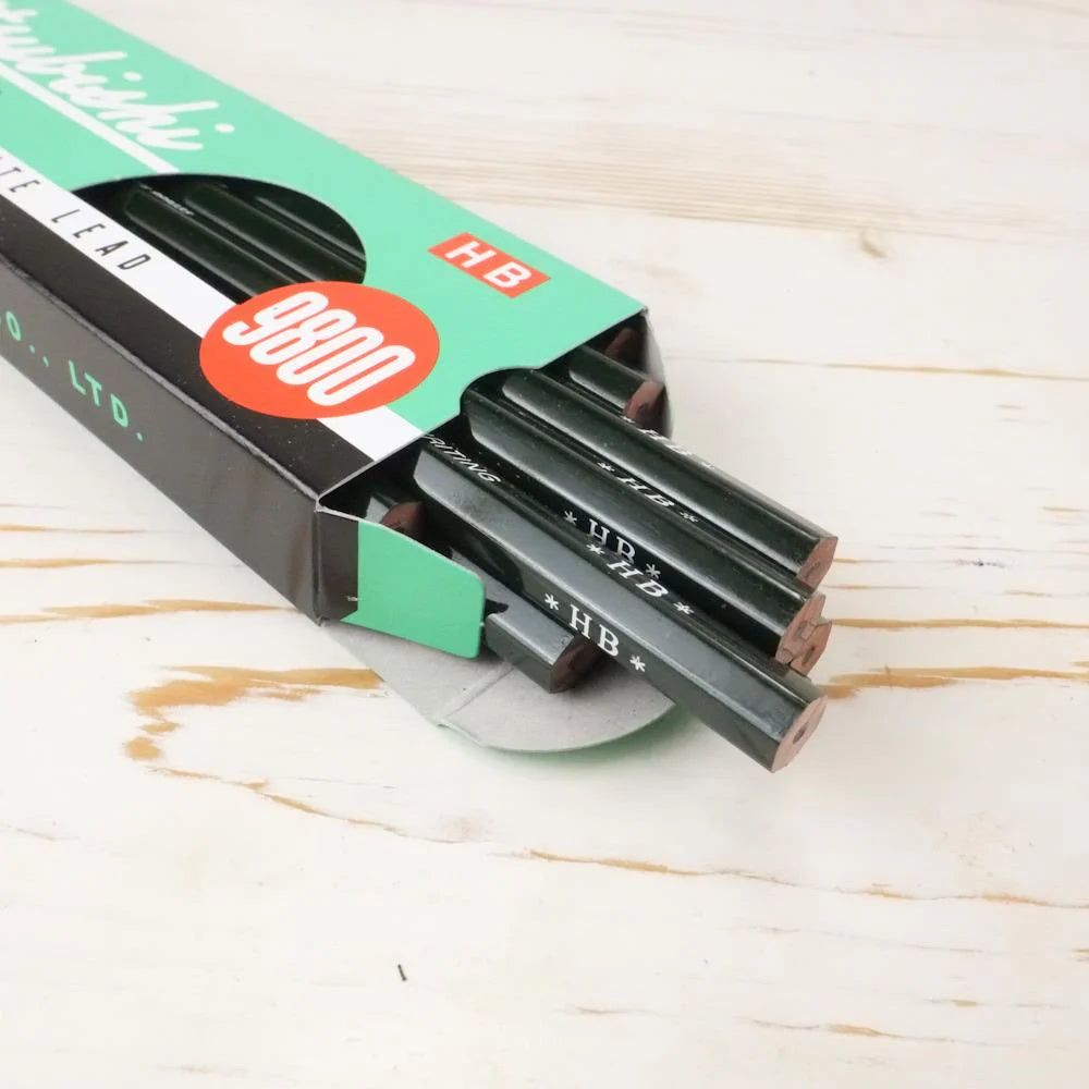 Uni 9800 Hexagon Axis Mitsubishi Pencils (Pack of 12)