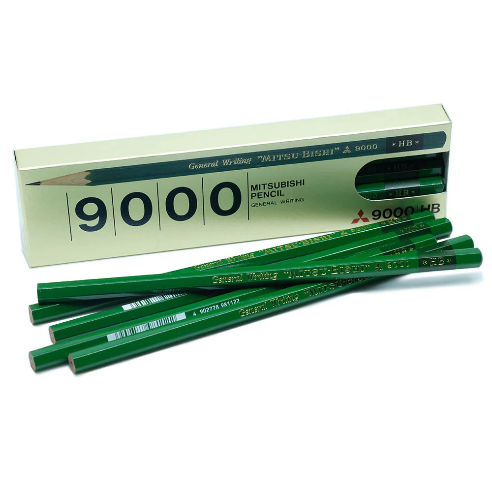 Uni 9000 Hexagon Axis Mitsubishi Pencils (Pack of 12)