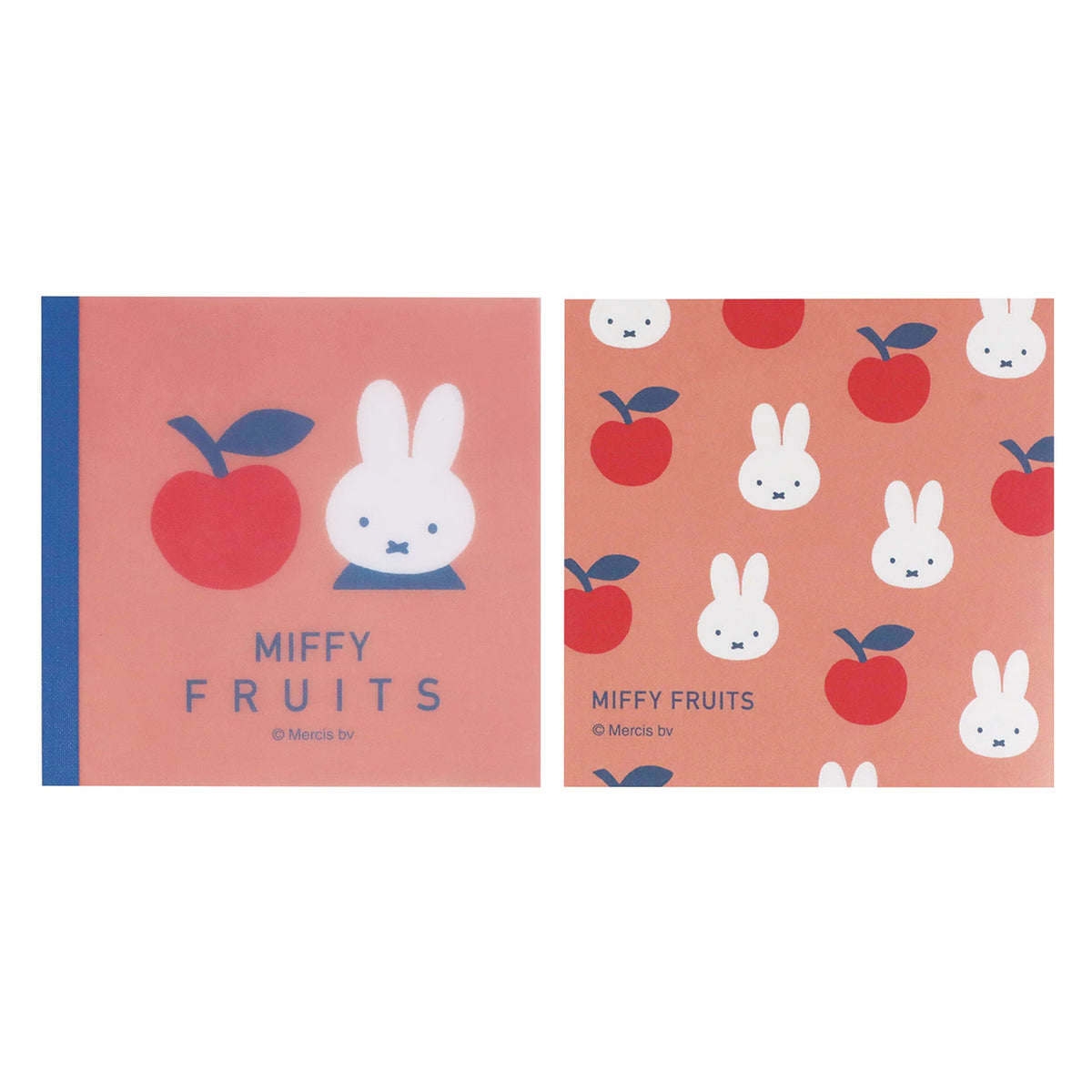 Kutsuwa Miffy Fruits Square Type Non-Sticky 100 Sheets Memo Pads (Pack of 2)