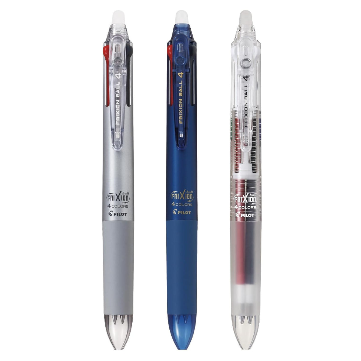 Pilot FRIXION BALL 4 Erasable 0.38mm 4-Colour Ballpoint Pens (Pack of 3)