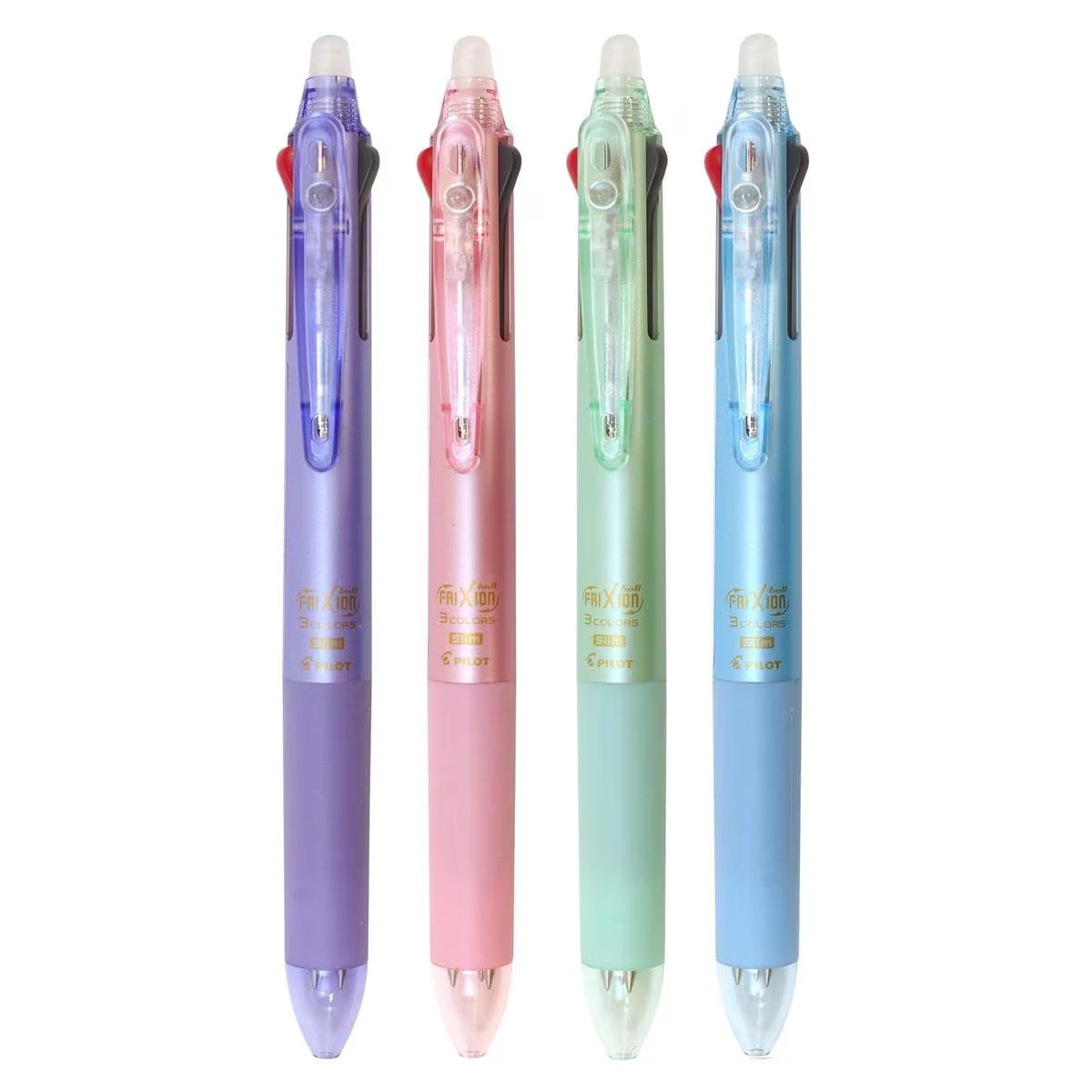 Pilot FRIXION BALL 3 Slim 0.38mm 3-Colour Erasable Ballpoint Pen (Pack of 4)