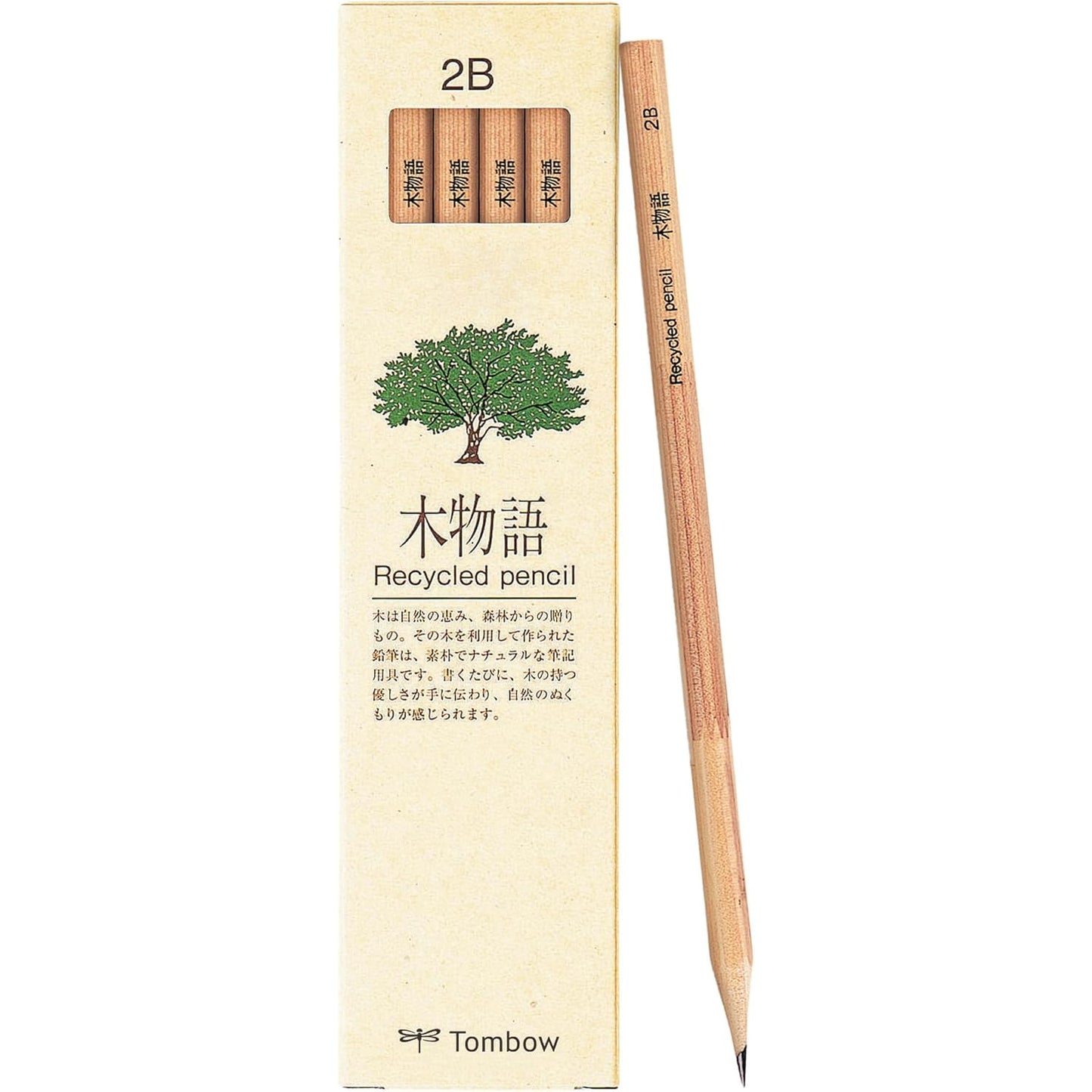 Tombow Kimonogatari Tree Story Hexagon Axis Recycled Pencils (Pack of 12)