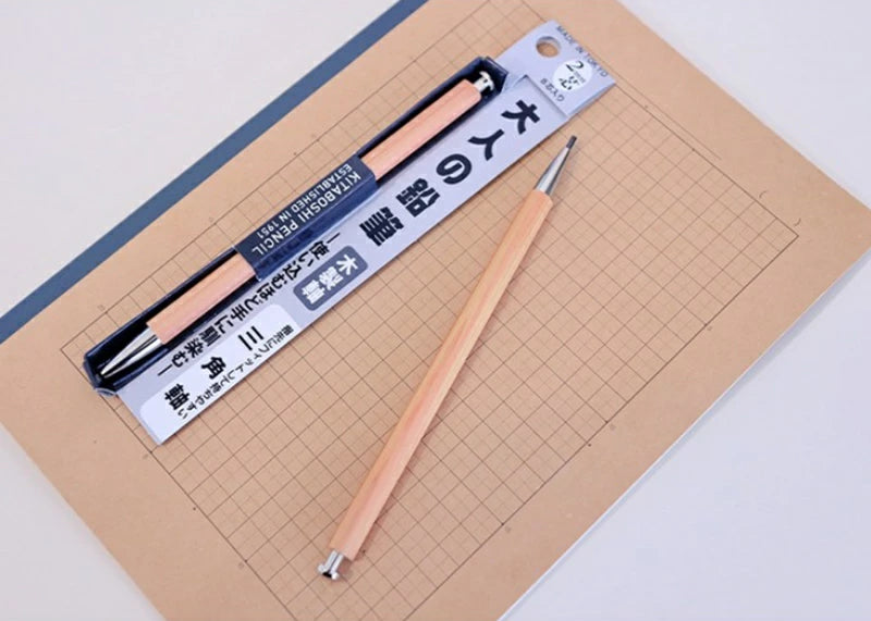 Kita-Boshi 2.0mm Triangular Axis Wooden Barrel Clutch Pencil