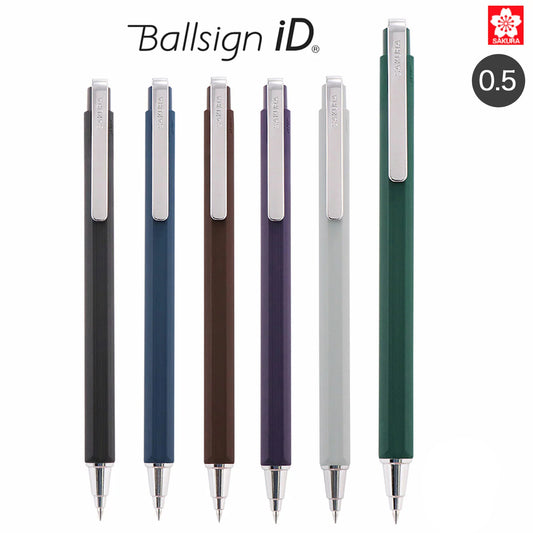 Sakura Ballsign iD 0.5mm Hexagonal Barrel Ballpoint Pens (Pack of 6)