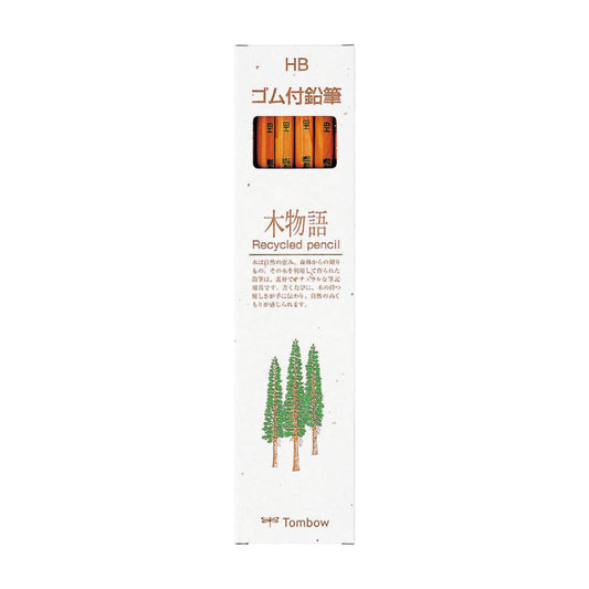 Tombow Kimonogatari Tree Story Hexagon Axis Eraser Tip Pencils (Pack of 12)