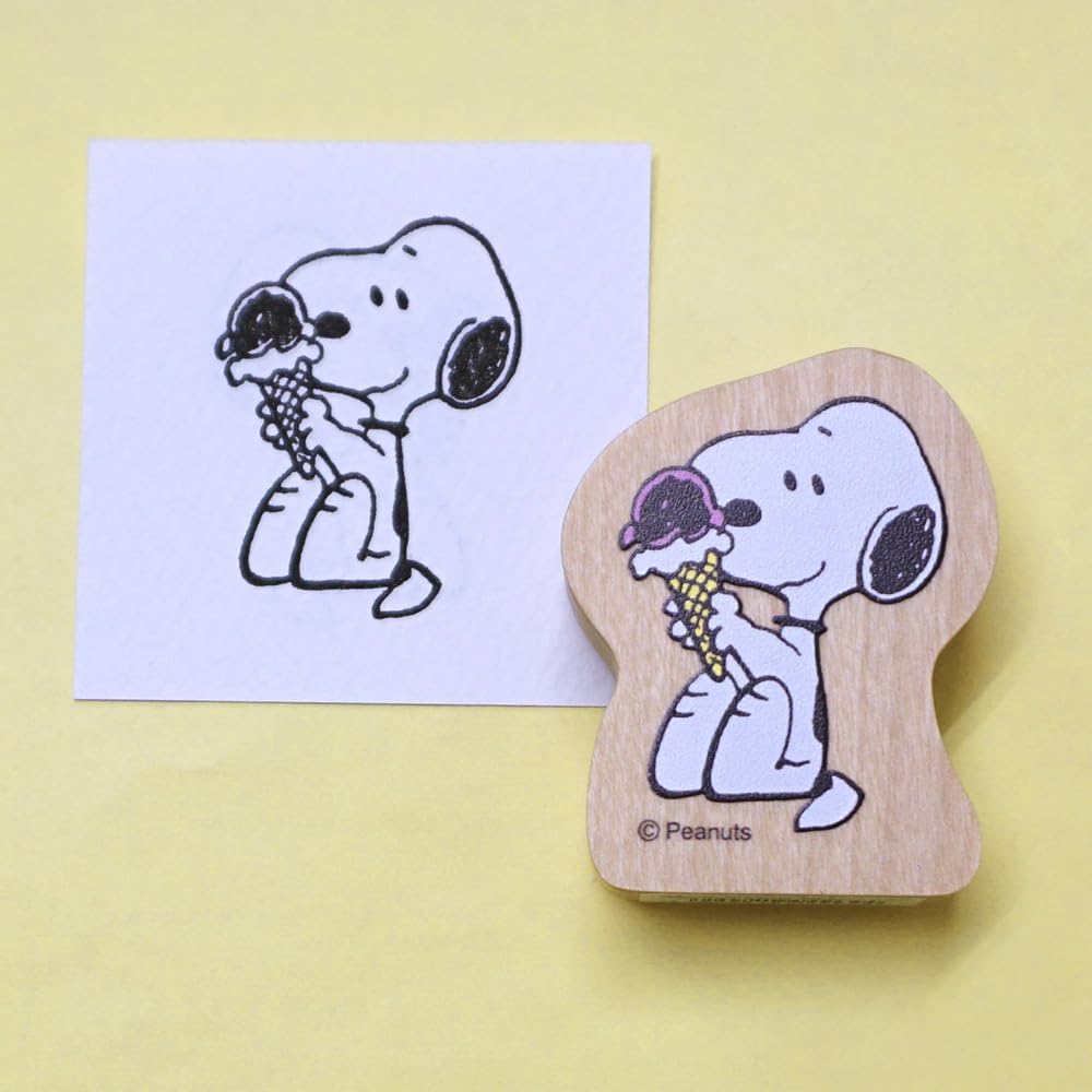 KODOMO NO KAO PEANUTS Snoopy Wood Piece Stamp