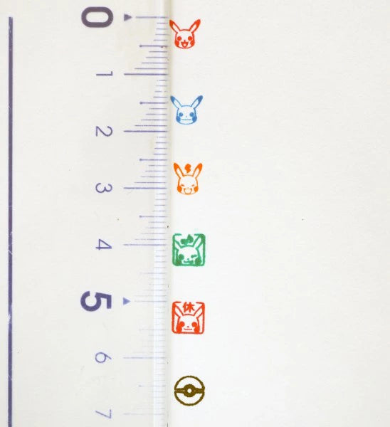 KODOMO NO KAO Pokemom Pochitto6 x Pikachu Push-Button Self-inking Stamp