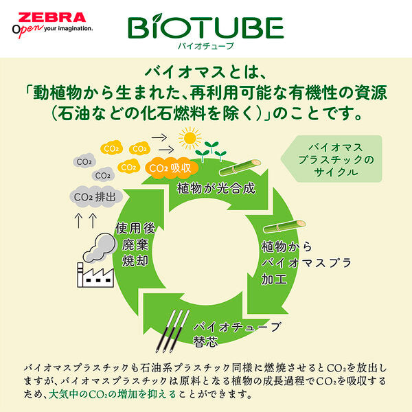 Zebra BIOTUBE X SARASA Clip 0.5mm Red Ink Ballpoint Pens (Pack of 10)