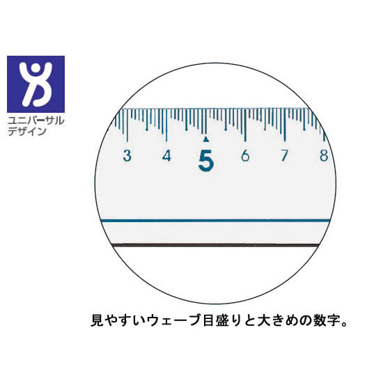 Kyokuto Universal Design Stationery 15cm Arithmetic Straight Ruler