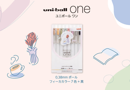 Uni one FIKA COLOR 0.38mm Gel Pens (Pack of 8)