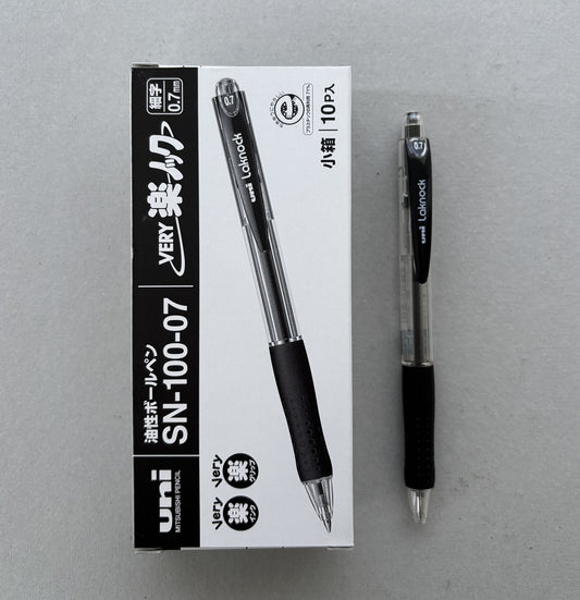 Uni Very Laknock Oil-based 0.7mm Retractable Ballpoint Pens (Pack of 10)