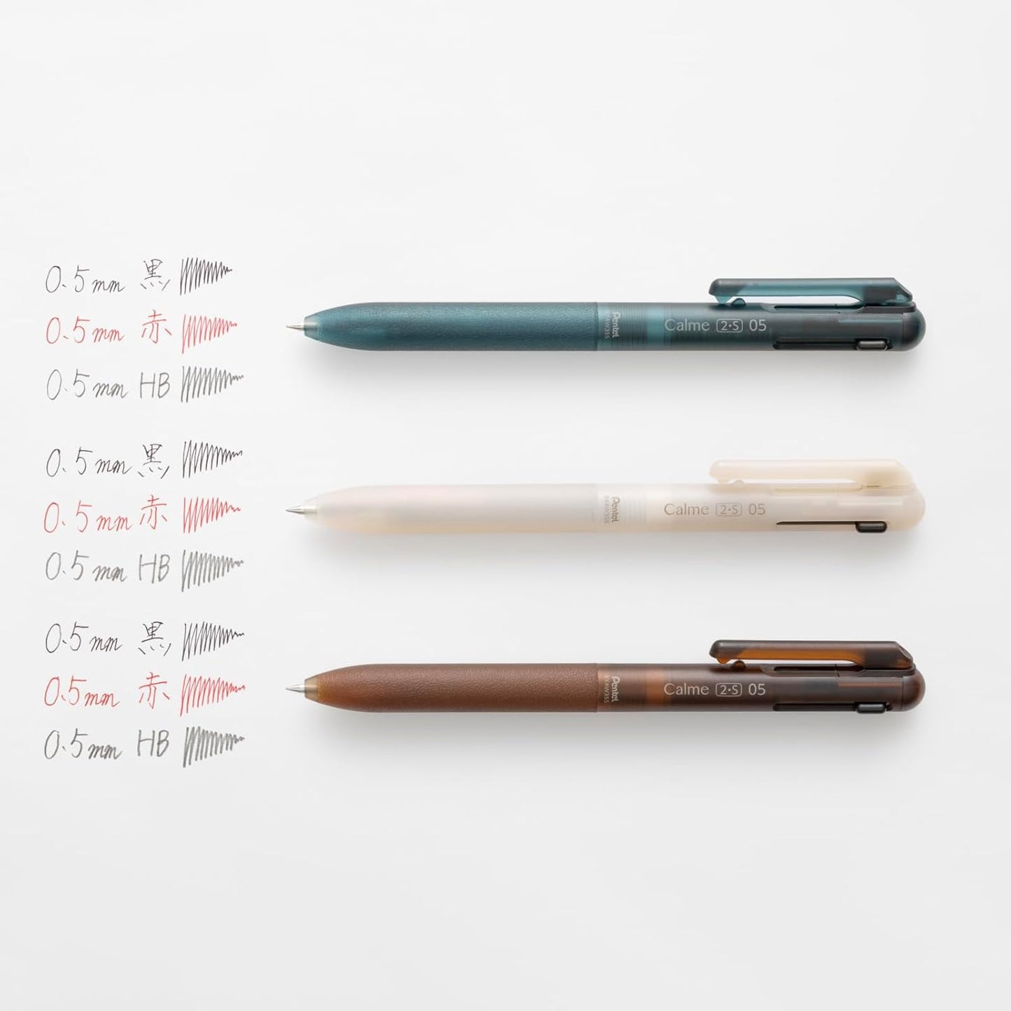 Pentel Relaxed Frost Series Calme 2S 0.5mm Multifunctional Pens (Pack of 3)
