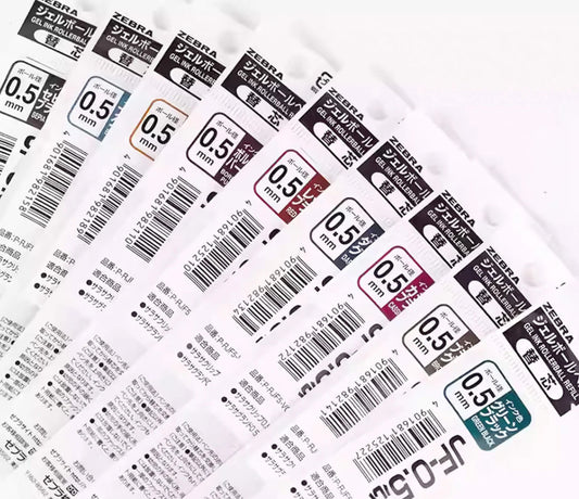 Zebra SARASA 0.5 mm Gel Ink Refills (Pack of 9), Colourful Version