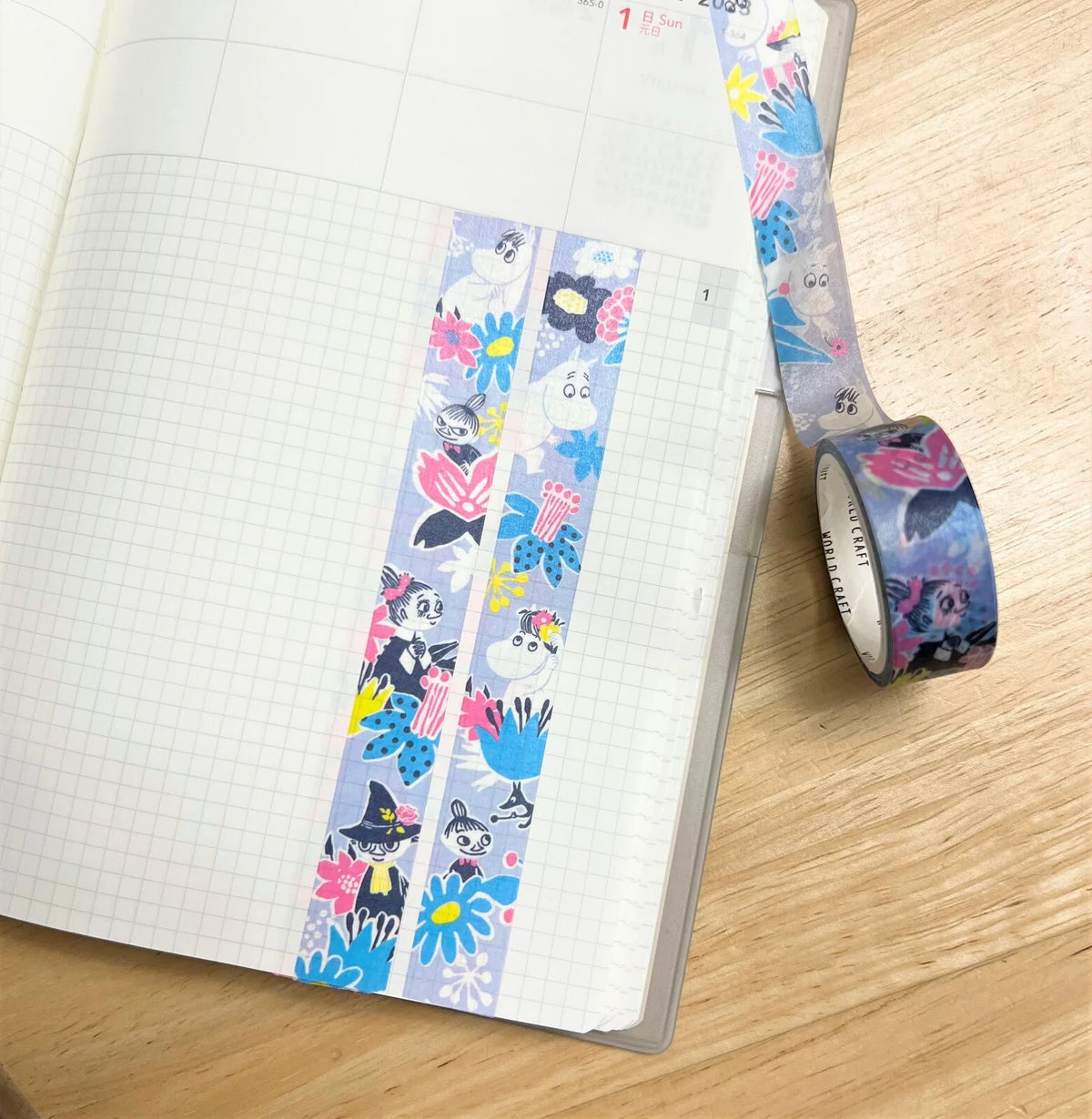 World Craft Moomin Characters Japanese Washi Masking Tape, 15mm x 5m