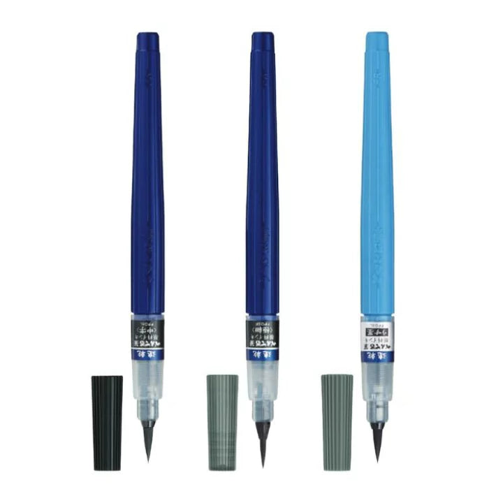 Pentel Sokkan Refillable Quick Dry FUDE Calligraphy Brush Pens (Pack of 3)