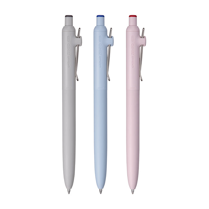 Uni ZENTO Basic 0.7mm Water-Based Black Blue Red Ballpoint Pen (Pack of 3)