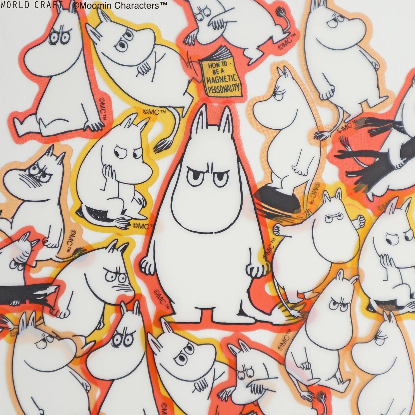 World Craft Moomin Face Series Die-cut Flake Stickers,12 Designs, 36pcs