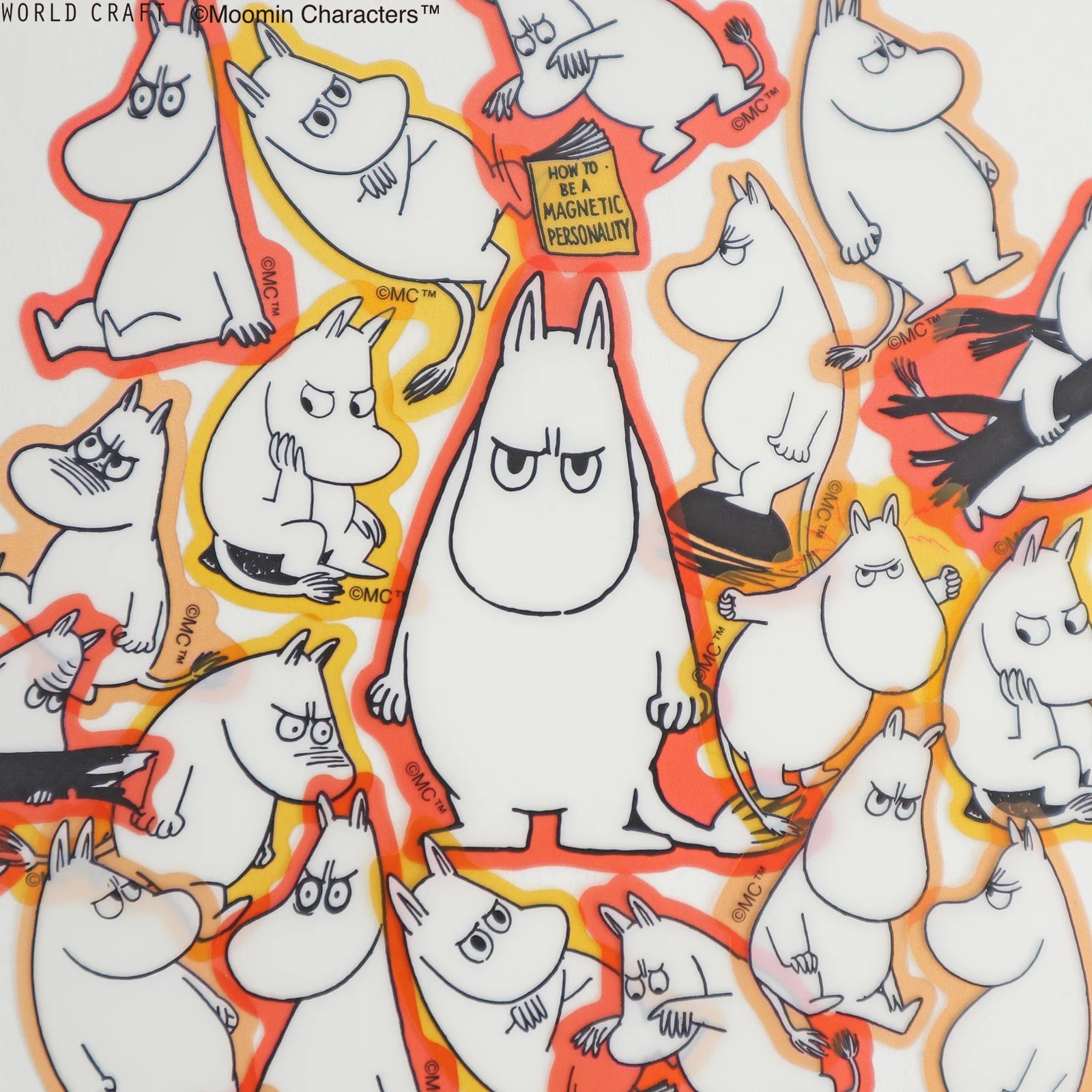 World Craft Moomin Face Series Die-cut Flake Stickers,12 Designs, 36pcs