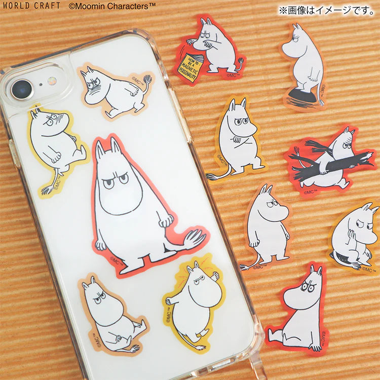 World Craft Moomin Face Series Die-cut Flake Stickers,12 Designs, 36pcs