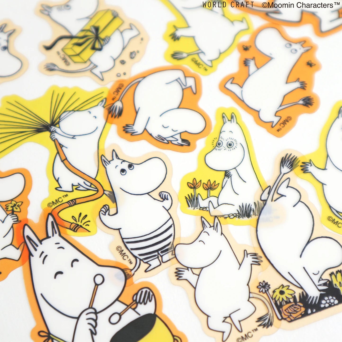 World Craft Moomin Face Series Die-cut Flake Stickers,12 Designs, 36pcs