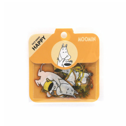 World Craft Moomin Face Series Die-cut Flake Stickers,12 Designs, 36pcs