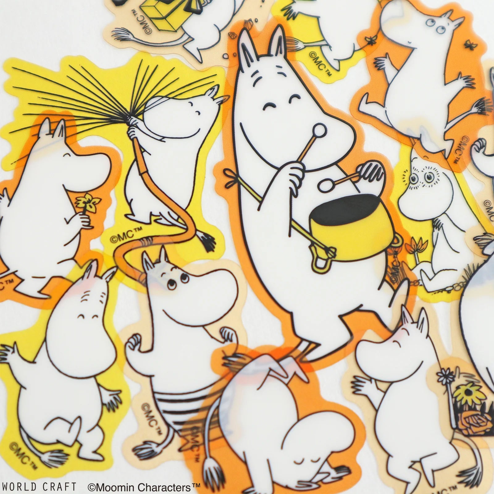 World Craft Moomin Face Series Die-cut Flake Stickers,12 Designs, 36pcs