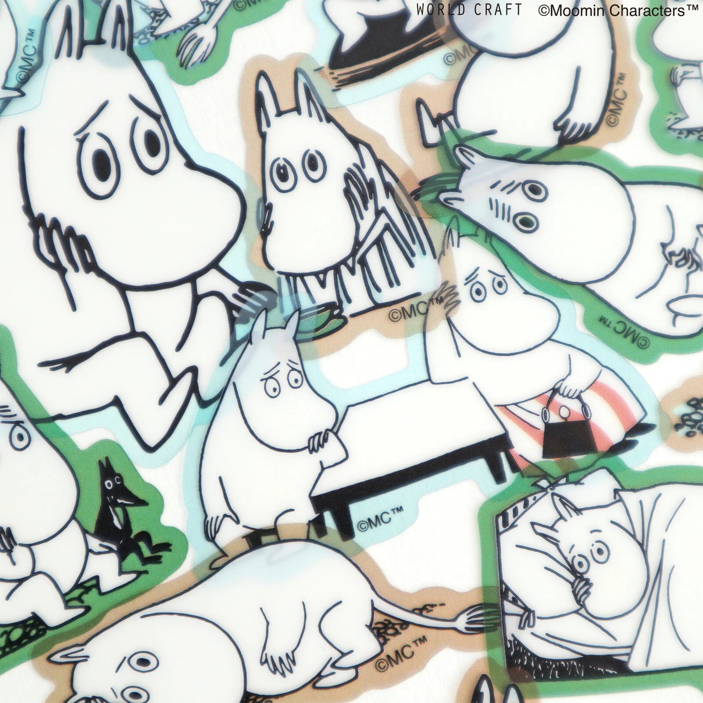 World Craft Moomin Face Series Die-cut Flake Stickers,12 Designs, 36pcs