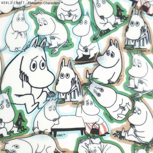 World Craft Moomin Face Series Die-cut Flake Stickers,12 Designs, 36pcs
