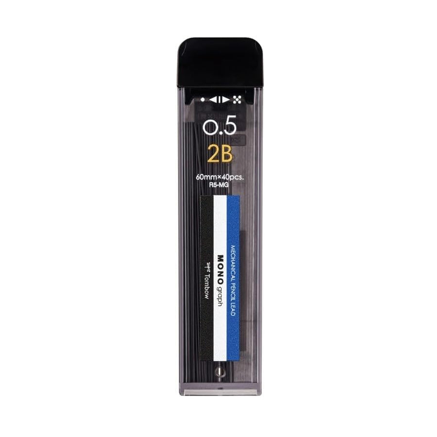 Tombow MONO graph MG 0.5mm HB B 2B Refill Leads, 40 leads per tube (3 tubes)