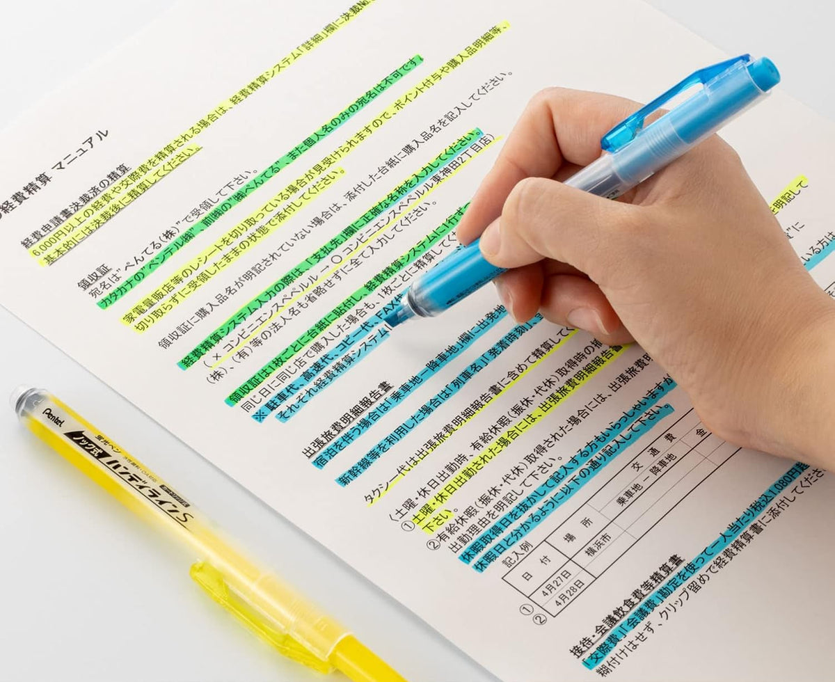 Pentel Handy-line S Retractable & Refillable Highlighters (5 Colours)