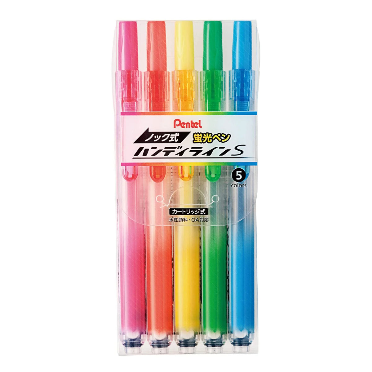Pentel Handy-line S Retractable & Refillable Highlighters (5 Colours)