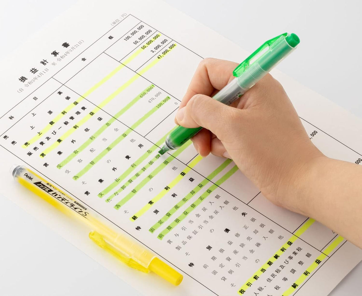 Pentel Handy-line S Retractable & Refillable Highlighters (5 Colours)