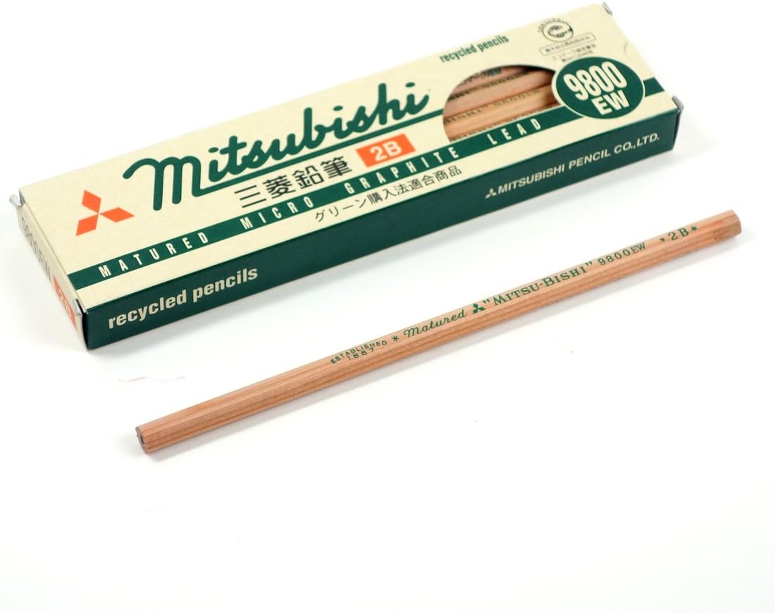 Uni 9800EW Hexagon Axis Mitsubishi Recycled Pencils (Pack of 12)