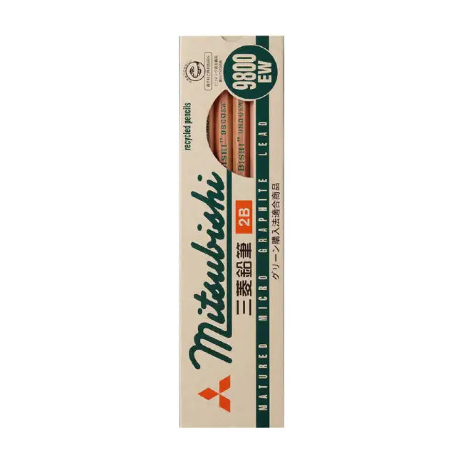 Uni 9800EW Hexagon Axis Mitsubishi Recycled Pencils (Pack of 12)