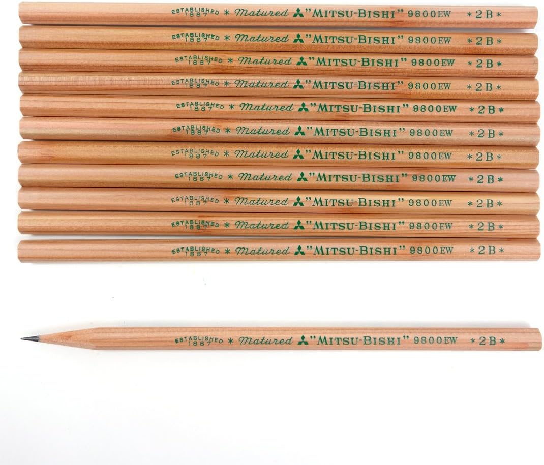 Uni 9800EW Hexagon Axis Mitsubishi Recycled Pencils (Pack of 12)