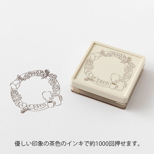 MIDORI Soft Color Paintable Pre-inked Oil Based Brown Ink Stamp
