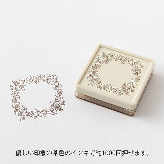 MIDORI Soft Color Paintable Pre-inked Oil Based Brown Ink Stamp