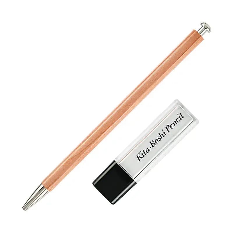 Kita-Boshi 2.0mm Wooden Barrel Clutch Pencil, with Lead Sharpener, B