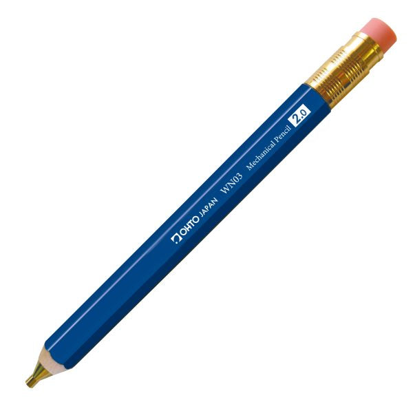 OHTO WN03 Retro-Style 2.0mm Wooden Barrel Mechanical Pencil with Eraser