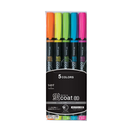 Tombow cost 80 Tough Coated Tip 5-Colour Highlighter Set