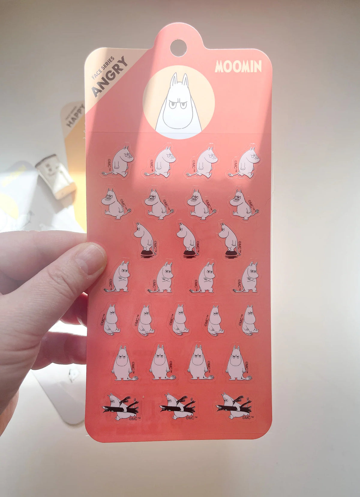 World Craft Moomin Face Series Die Cut Sticker Sheet, 7 Designs, 27pcs
