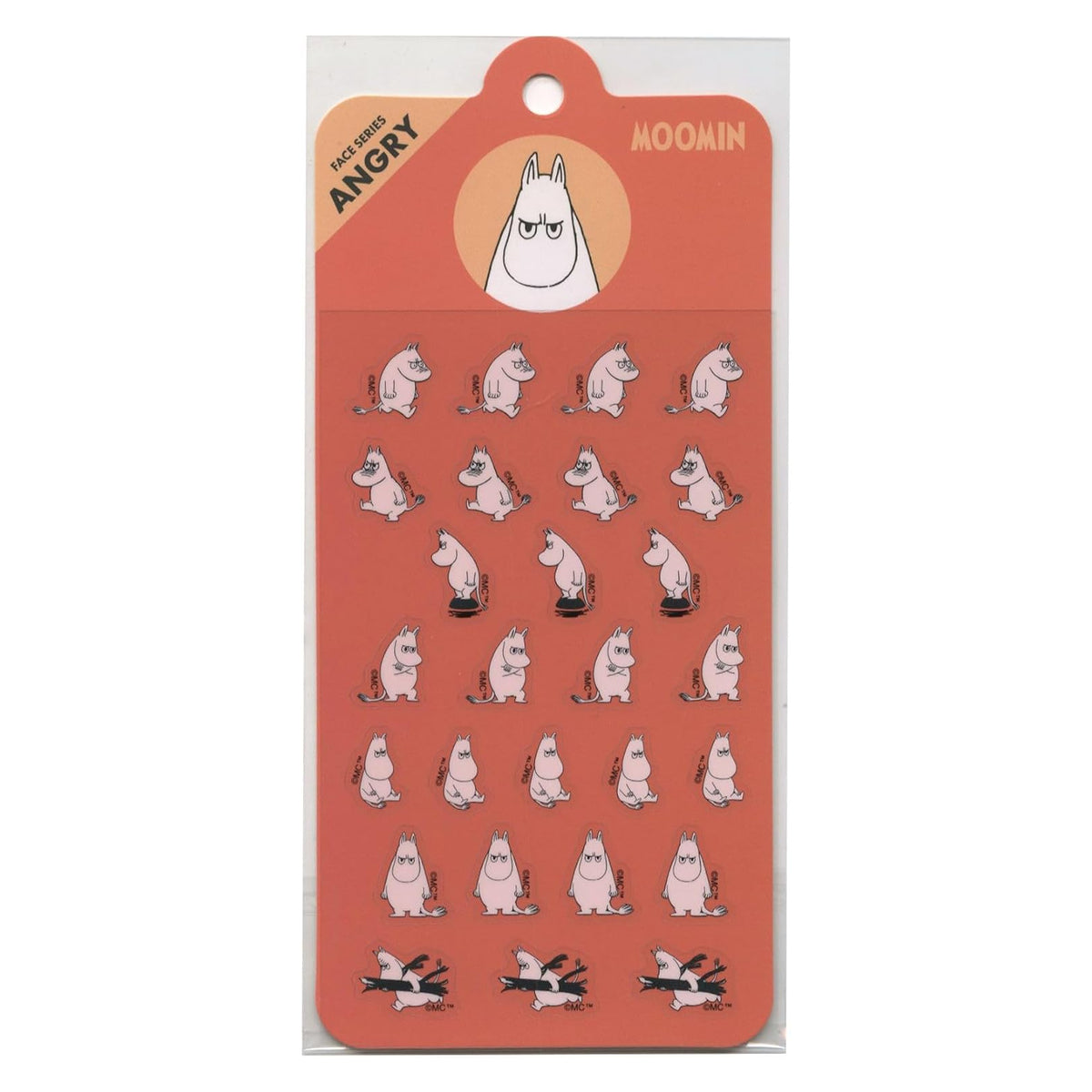 World Craft Moomin Face Series Die Cut Sticker Sheet, 7 Designs, 27pcs