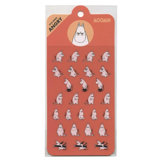 World Craft Moomin Face Series Die Cut Sticker Sheet, 7 Designs, 27pcs