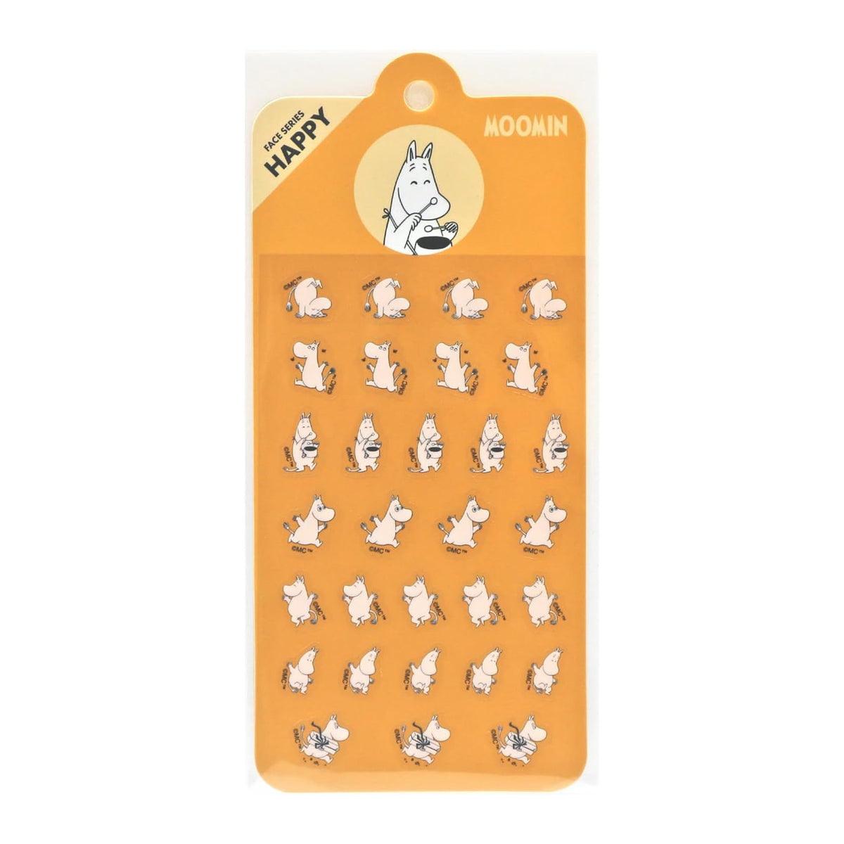 World Craft Moomin Face Series Die Cut Sticker Sheet, 7 Designs, 30pcs